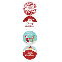 Load image into Gallery viewer, 500Pcs 1.5 Inch Merry Christmas Round Stickers Santa Elk Pattern Envelope Baking Seal Labels Kids XMAS Gifts Packaging Stickers