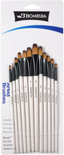 Load image into Gallery viewer, 12Pcs Paint Brush Set Filbert Golden Nylon Bristle Professional Brush for Watercolor Acrylic, Gouache, Oil and Facepaint