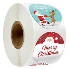 Load image into Gallery viewer, 500Pcs 1.5 Inch Merry Christmas Round Stickers Santa Elk Pattern Envelope Baking Seal Labels Kids XMAS Gifts Packaging Stickers