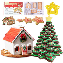 Load image into Gallery viewer, (18pcs) Christmas Gingerbread House Cookie Cutter Set 3D Stainless Steel Cookie Biscuit Mold Mould Fondant Baking Tool Party Decoration
