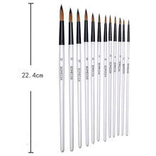 Load image into Gallery viewer, 12Pcs Paint Brush Set Filbert Golden Nylon Bristle Professional Brush for Watercolor Acrylic, Gouache, Oil and Facepaint