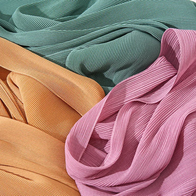 2023 Newest Pleated Bubble Chiffon Instant Hijabs Plain Crinkle Shawls Scarf Lady High Quality Soft Thick Muslim Wraps 180*85Cm