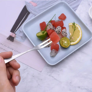 10 Pcs Stainless Steel Fruit Forks Dessert Forks Lovely Mini Fork Set Snack Cake Dessert Forks Cafeteria Home Flatware