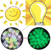 Load image into Gallery viewer, 50pcs 3D Snowflake Luminous Wall Sticker Fluorescent Glow In The Dark Wall Decal For Homw Kids Room Bedroom Christmas Decor