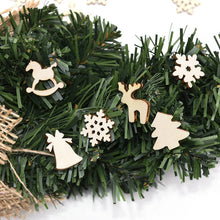 Load image into Gallery viewer, 100Pcs Christmas Wooden Pendants Ornaments DIY Wood Crafts Xmas Tree Ornaments Snowflake Christmas Party Decorations for home