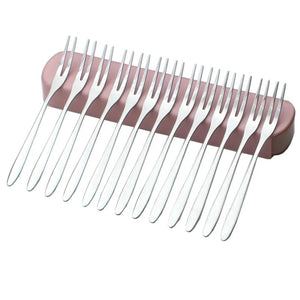 10 Pcs Stainless Steel Fruit Forks Dessert Forks Lovely Mini Fork Set Snack Cake Dessert Forks Cafeteria Home Flatware