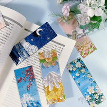 Load image into Gallery viewer, 32pcs Artistic Paper Bookmarks Beautiful Flower Sea Snow Mountain Colorful Cloud Paper Bookmarks Student Teacher Stationery