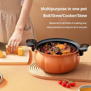 5L Pumpkin Micro Pressure Pot New Home Type Soup Pot Multifunctional Non Stick Pot Gas Stove Universal Soup Pot