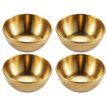 Load image into Gallery viewer, 4pcs 2pcs Stainless Steel Golden Sauce Dishes Appetizer Seasoning Serving Dishes Sets Tray Spice Plates Kitchen Tableware