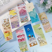 Load image into Gallery viewer, 32pcs Artistic Paper Bookmarks Beautiful Flower Sea Snow Mountain Colorful Cloud Paper Bookmarks Student Teacher Stationery