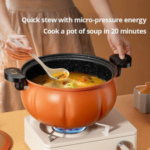 5L Pumpkin Micro Pressure Pot New Home Type Soup Pot Multifunctional Non Stick Pot Gas Stove Universal Soup Pot
