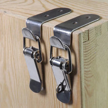 Load image into Gallery viewer, Wooden Box Hasps Clamp Hook Stainless Steel Spring Catch Clasps 90 Degrees Duck-mouth Buckle Hook Boxes Draw Toggle Clamp Hasps