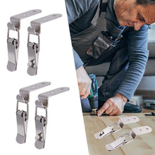 Load image into Gallery viewer, Wooden Box Hasps Clamp Hook Stainless Steel Spring Catch Clasps 90 Degrees Duck-mouth Buckle Hook Boxes Draw Toggle Clamp Hasps