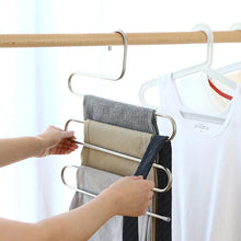 Load image into Gallery viewer, 5 Layers Multi-functional Clothes Hangers Non-slip Pant Storage Rack Cloth Rack with Multiple Functions for Hanging and Storage
