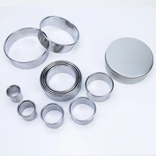 Load image into Gallery viewer, 11pcs/set Fruit Cookie Cutter Mold Round Shape Box Design Mini Stainless Steel Mould Biscuit Fondant Cake DIY Decorating Tools