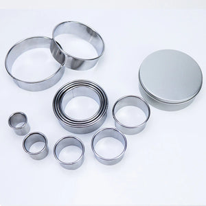 11pcs/set Fruit Cookie Cutter Mold Round Shape Box Design Mini Stainless Steel Mould Biscuit Fondant Cake DIY Decorating Tools
