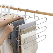 Load image into Gallery viewer, 5 Layers Multi-functional Clothes Hangers Non-slip Pant Storage Rack Cloth Rack with Multiple Functions for Hanging and Storage