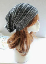 Load image into Gallery viewer, Men and Women Hat Mixed Color Cotton Striped Hip Hop Winter Warm Hat Scarf Beanies Knit Long Loose Hat Gorro Headdress
