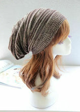 Load image into Gallery viewer, Men and Women Hat Mixed Color Cotton Striped Hip Hop Winter Warm Hat Scarf Beanies Knit Long Loose Hat Gorro Headdress