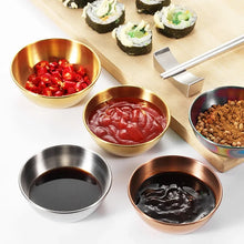 Load image into Gallery viewer, 4pcs 2pcs Stainless Steel Golden Sauce Dishes Appetizer Seasoning Serving Dishes Sets Tray Spice Plates Kitchen Tableware
