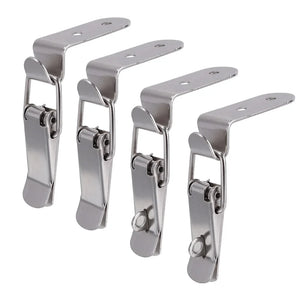 Wooden Box Hasps Clamp Hook Stainless Steel Spring Catch Clasps 90 Degrees Duck-mouth Buckle Hook Boxes Draw Toggle Clamp Hasps