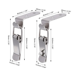Wooden Box Hasps Clamp Hook Stainless Steel Spring Catch Clasps 90 Degrees Duck-mouth Buckle Hook Boxes Draw Toggle Clamp Hasps