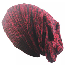Load image into Gallery viewer, Men and Women Hat Mixed Color Cotton Striped Hip Hop Winter Warm Hat Scarf Beanies Knit Long Loose Hat Gorro Headdress
