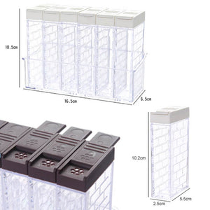 6pcs/set Acrylic Transparent Spice Jar Colorful Lid Seasoning Box Salt Condiment Storage Containers