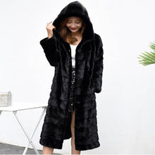Load image into Gallery viewer, Luxury Long Customize Plus Size Genuine Rabbit Real Fur Coat Jacket for Women