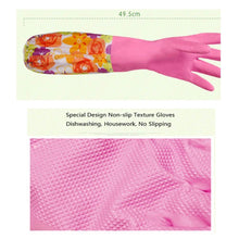 Load image into Gallery viewer, 1xPair Velvet Rubber Long Warm Gloves for Home Kitchen Dish Winter Washing Cleaning