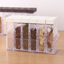 Load image into Gallery viewer, 6pcs/set Acrylic Transparent Spice Jar Colorful Lid Seasoning Box Salt Condiment Storage Containers