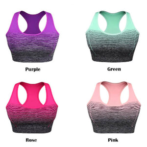 REM Gradient High Stretch Sports Bras, Women Quick Dry Padded Sports Top for Fitness Yoga
