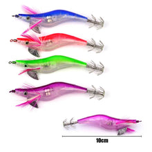 Load image into Gallery viewer, 1pc Flashing LED Night Fishing Lure Flash Light 10cm Luminous Squid Jig Shrimp Bait