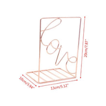 Load image into Gallery viewer, 2Pcs/Pair Creative Love Shaped Metal Bookends Desk Storage Holder Shelf Book Organizer Stand