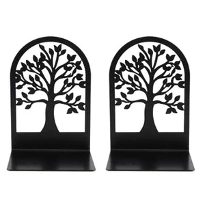 (US) 1 Pair Tree of Life Metal Bookend Non-Slip Book Stopper for Office Home Decoration