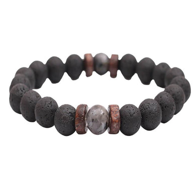 Men Women Natural Stone Volcanic Rocks Beads Yoga Bracelet Bangle Jewelry Gift