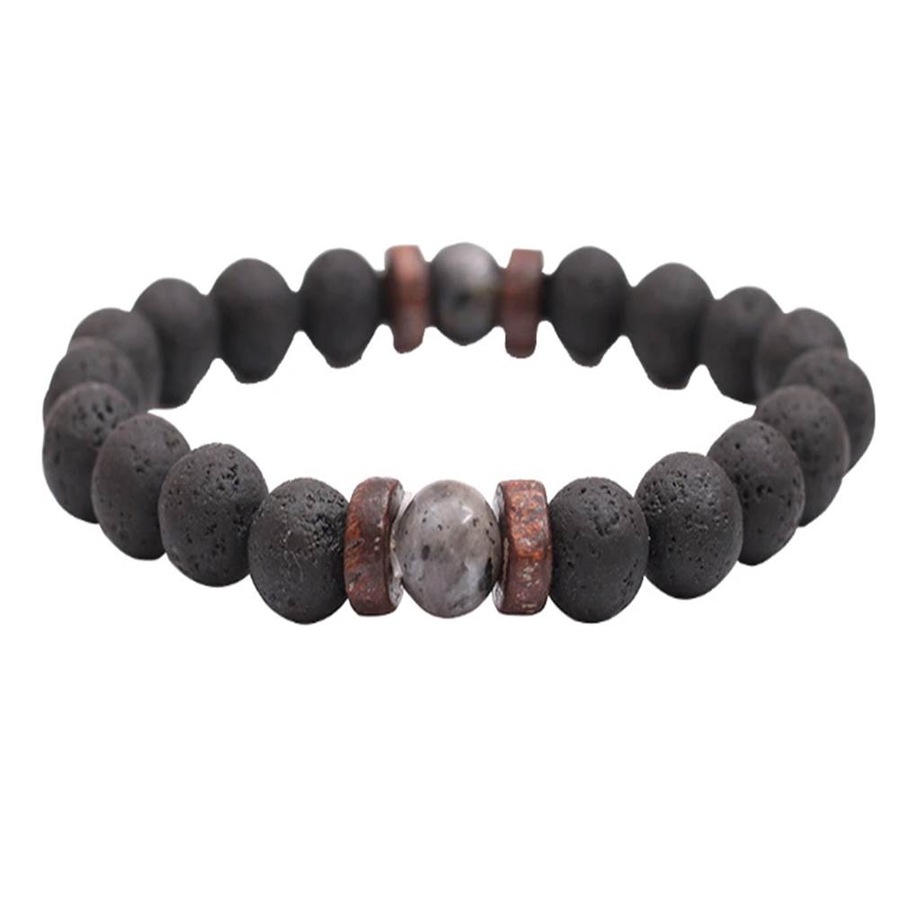 Men Women Natural Stone Volcanic Rocks Beads Yoga Bracelet Bangle Jewelry Gift
