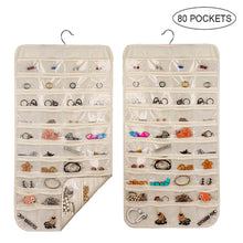 Load image into Gallery viewer, 80 Pockets Double Sided Hanging Jewelry Display Organizer Storage Bag