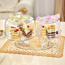Load image into Gallery viewer, European Cake Cover Candlelight Dinner Transparent Glass Dessert Snack with Lid Tray