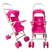 Load image into Gallery viewer, Pink Baby Stroller Infant Carriage Stroller Trolley Nursery Toys Mini Furniture For Barbie Doll