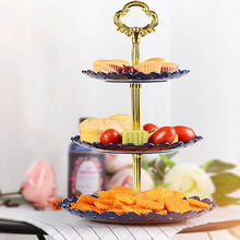 Load image into Gallery viewer, Portable 3-Tier Fruit Plate Cake Candy Dessert Stand Rack Holder Home Party Catering