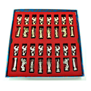 Luxury Metal Chess Set First-Class Chrome Plated Boxed Wooden Game Set Christmas Gift