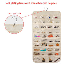 Load image into Gallery viewer, 80 Pockets Double Sided Hanging Jewelry Display Organizer Storage Bag