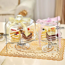 Load image into Gallery viewer, European Cake Cover Candlelight Dinner Transparent Glass Dessert Snack with Lid Tray