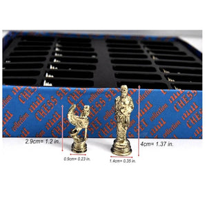 Luxury Metal Chess Set First-Class Chrome Plated Boxed Wooden Game Set Christmas Gift