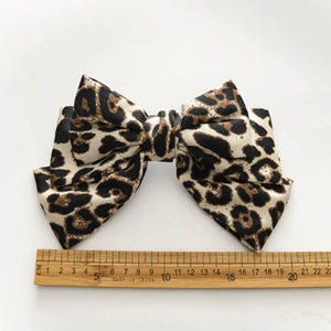 New Arrival Barrette 3 layers Leopard Print Hairpin Large Bow Hair Clip Accessories