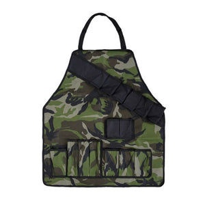 Waterproof Camouflage Apron Multifunction BBQ Grill Condiment Holder Multi-pockets