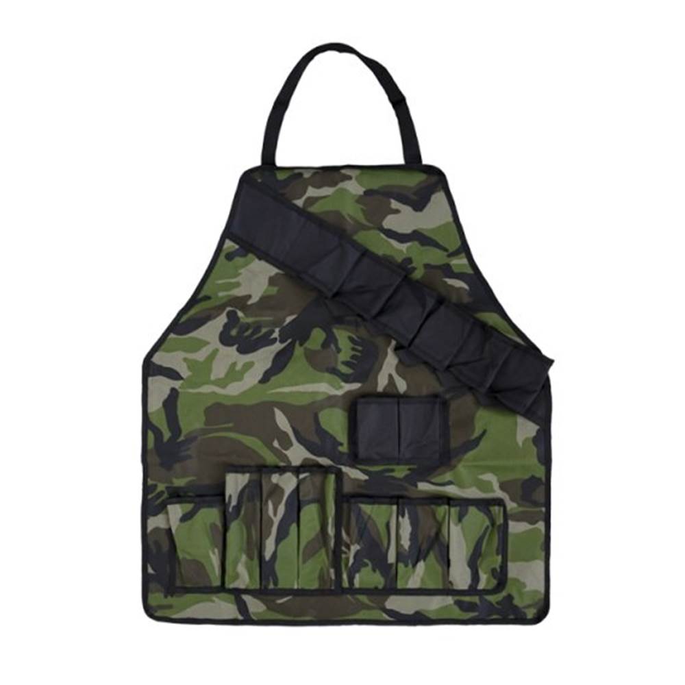 Waterproof Camouflage Apron Multifunction BBQ Grill Condiment Holder Multi-pockets