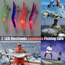 Load image into Gallery viewer, 1pc Flashing LED Night Fishing Lure Flash Light 10cm Luminous Squid Jig Shrimp Bait
