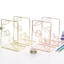 Load image into Gallery viewer, 2Pcs/Pair Creative Love Shaped Metal Bookends Desk Storage Holder Shelf Book Organizer Stand